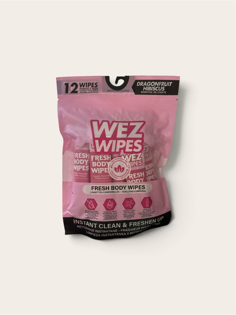 Fresh Body Wipes - Pink Dragonfruit Hibiscus (12 Count)